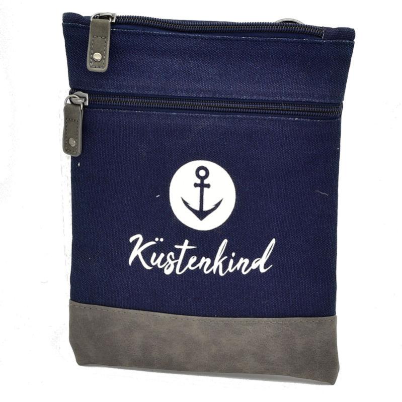 Handtasche Patchwork Crossbag Anker  Küstenkind blau